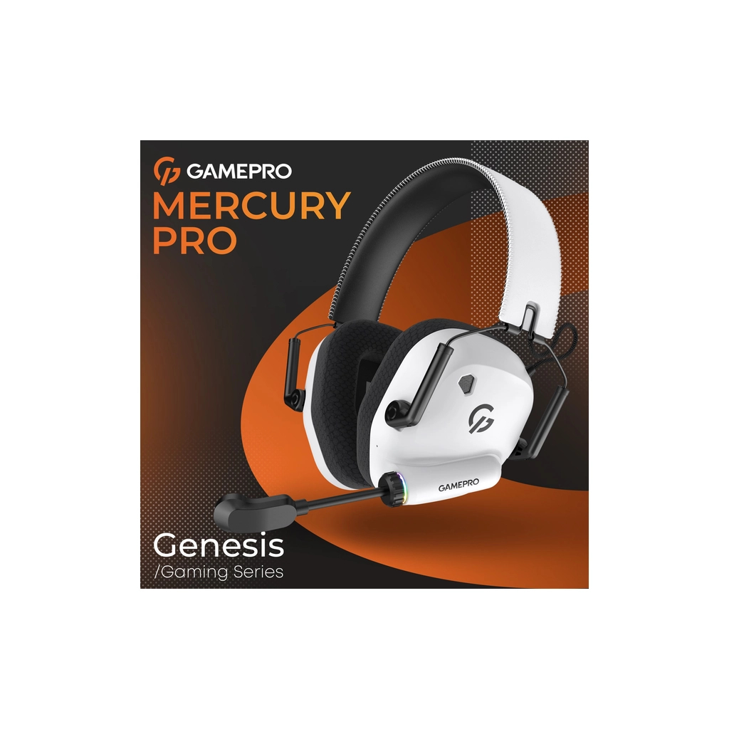 Навушники GamePro Genesis Mercury Pro 3-Mode White (HSW120W) - фото 7 Навушники GamePro Genesis Mercury Pro 3-Mode White (HSW120W) - фото 7