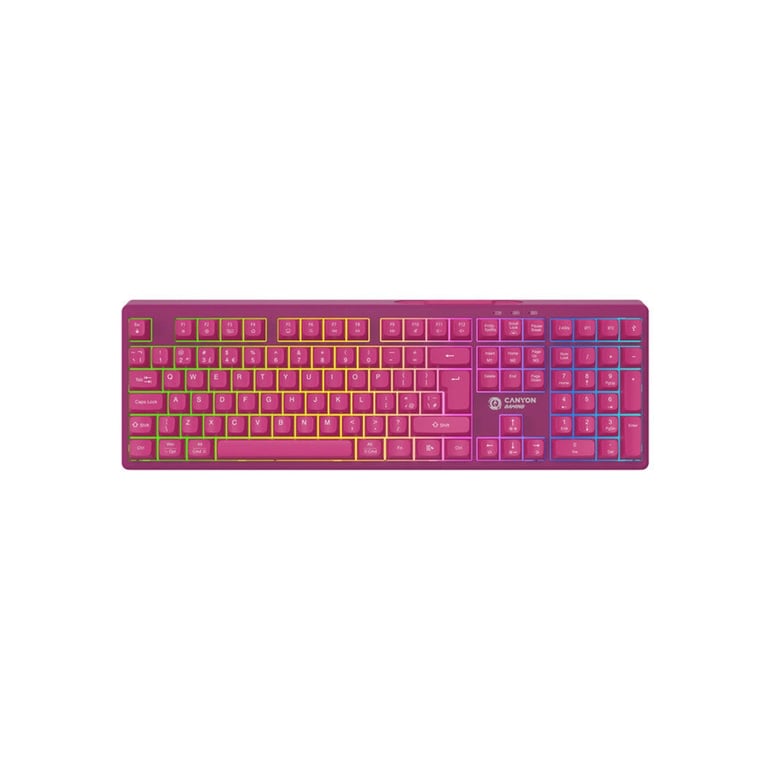 Клавіатура Canyon Fortnax Bluetooth/Wireless/ USB UA Pink (CND-SKBW2) - фото 1