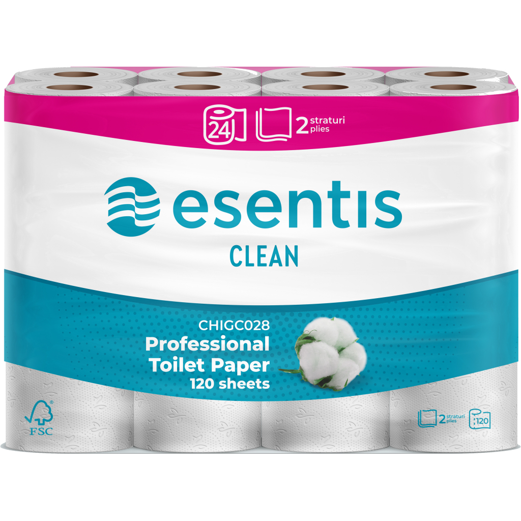 Туалетний папір Esentis Clean 2 шари 24 рулони (5944582190429) Туалетний папір Esentis Clean 2 шари 24 рулони (5944582190429)