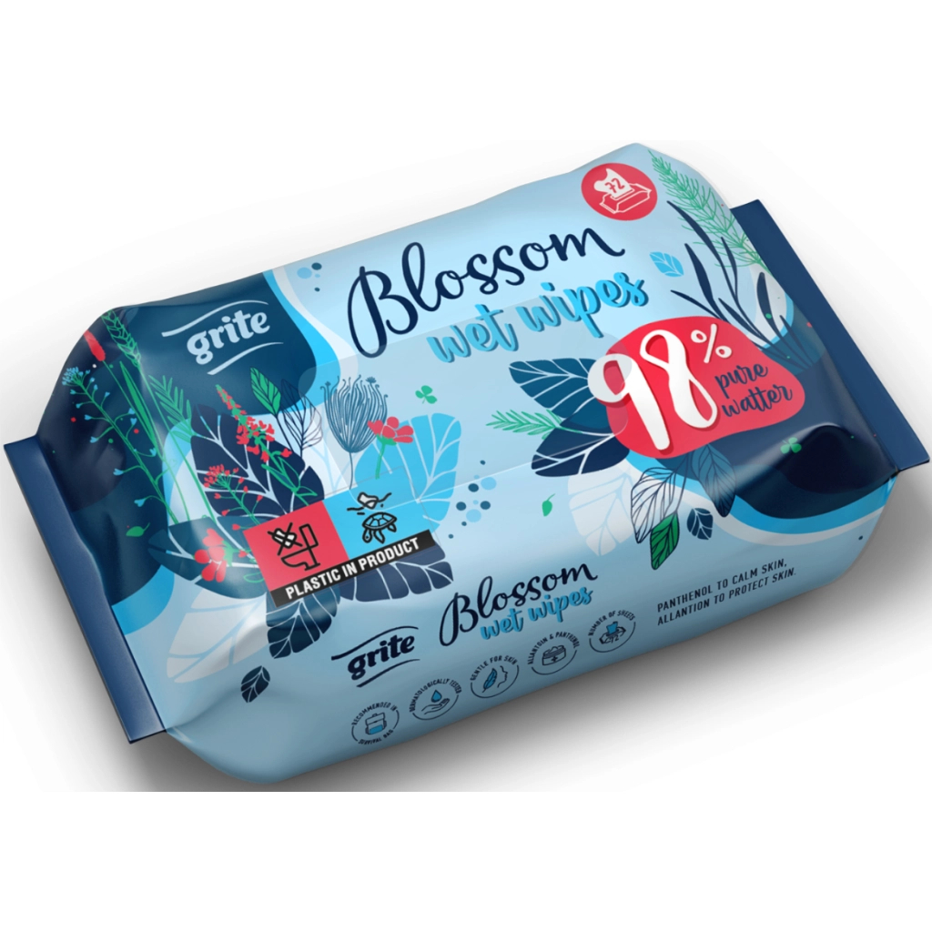 Вологі серветки Grite Blossom 98% Pure Watter 72 шт. (4770023000382) Вологі серветки Grite Blossom 98% Pure Watter 72 шт. (4770023000382)