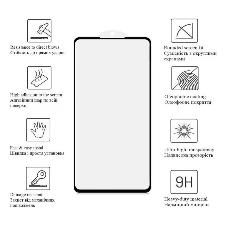 Скло захисне Drobak Motorola Edge 50 Fusion Black Frame A+ (595993) - фото 2