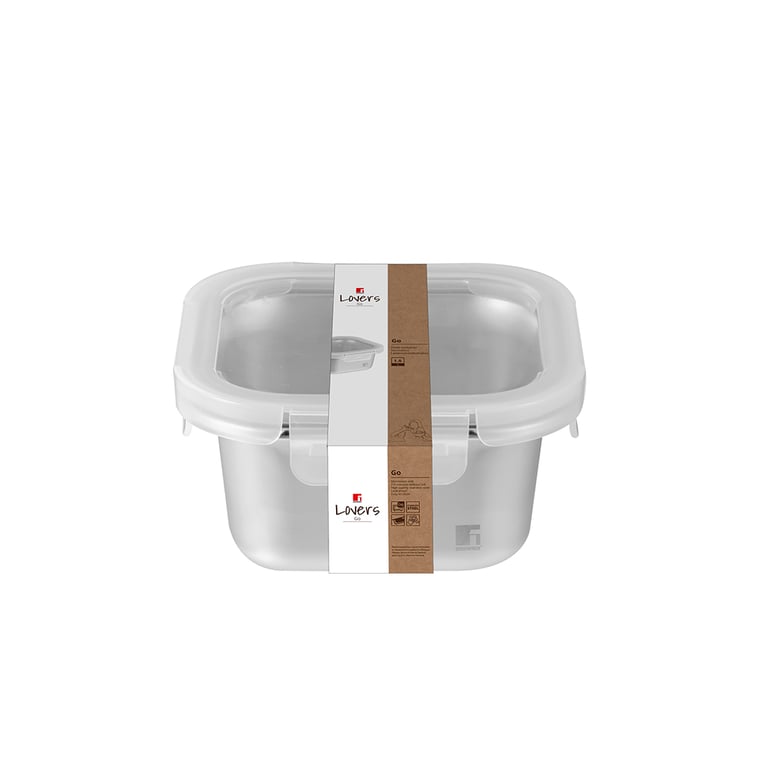 Харчовий контейнер Bergner Go Lovers з нержавіючої сталі квадратний 1,5 л (BG-36314-GY) - фото 2