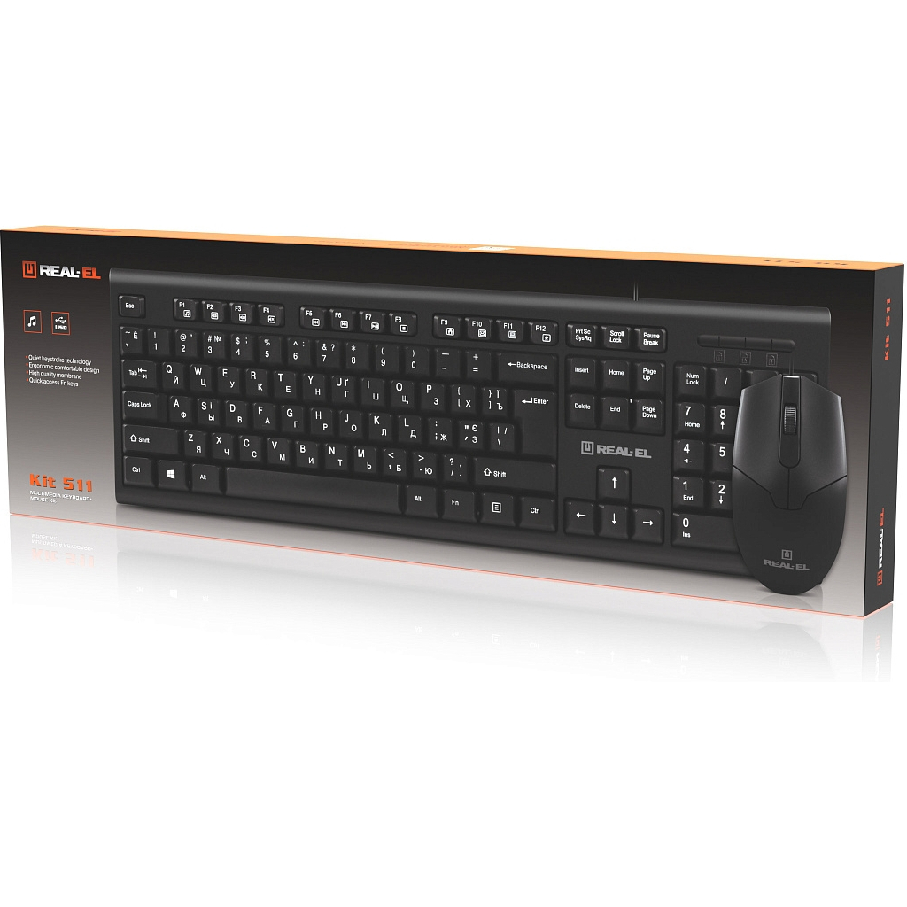 Комплект REAL-EL Kit 511 USB Black (EL123100052) - фото 4 Комплект REAL-EL Kit 511 USB Black (EL123100052) - фото 4