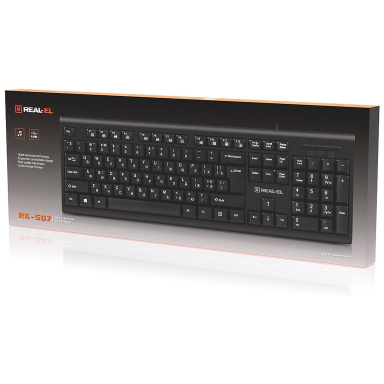Клавіатура REAL-EL RK-507 USB Black (EL123100050) - фото 8