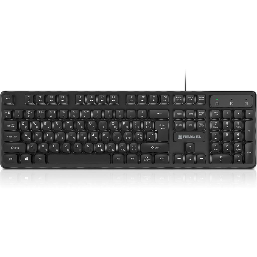 Клавіатура REAL-EL RK-7015 USB Black (EL123100049) Клавіатура REAL-EL RK-7015 USB Black (EL123100049)