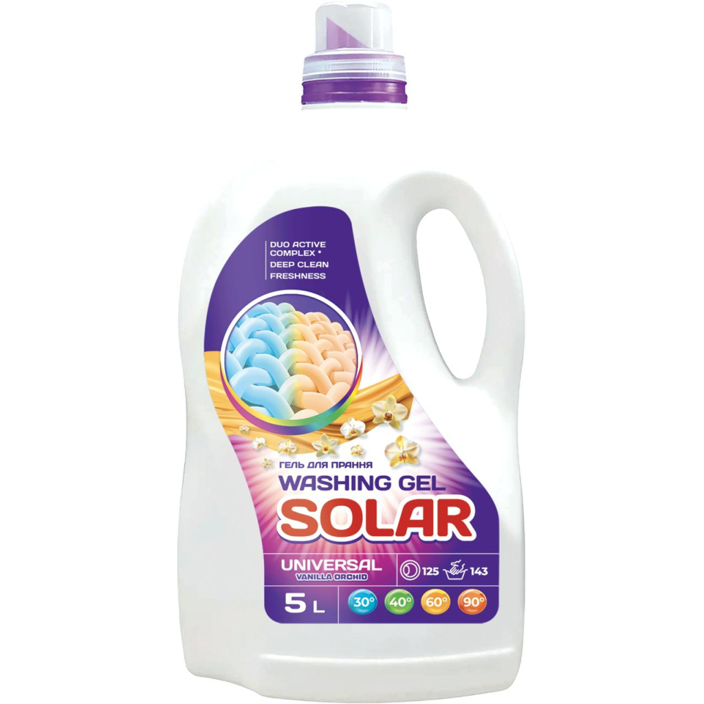 Гель для прання Solar Household Universal Vanilla Orchid 5 л (4820269930322) Гель для прання Solar Household Universal Vanilla Orchid 5 л (4820269930322)