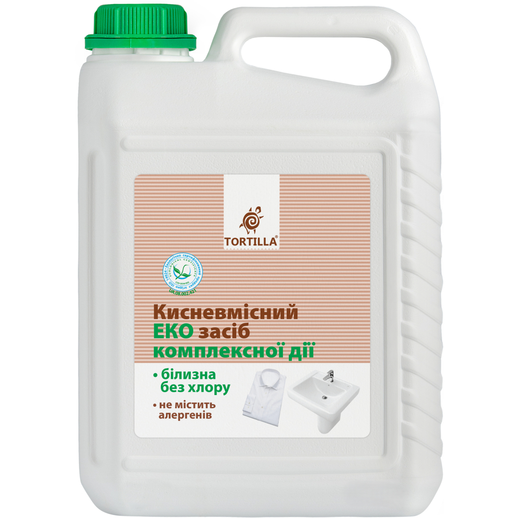 Відбілювач Tortilla Кисневмісний Еко засіб комплексної дії Білизна без хлору 5 л (4823015913310)