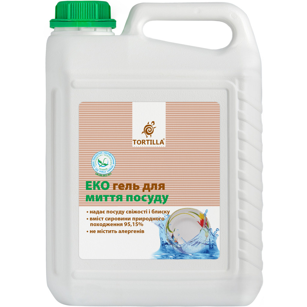 Засіб для ручного миття посуду Tortilla Еко гель 5 л (4820178060950) Засіб для ручного миття посуду Tortilla Еко гель 5 л (4820178060950)