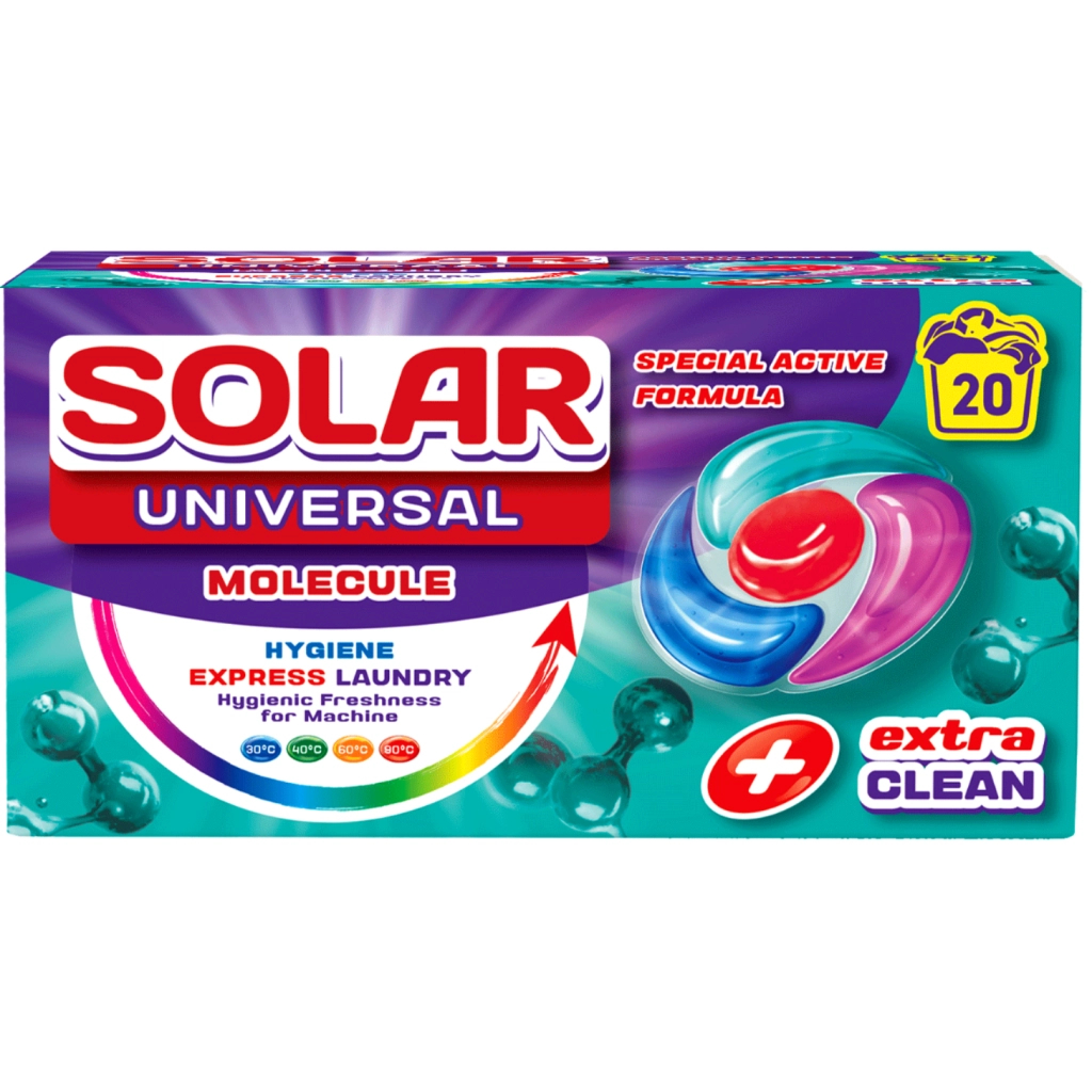 Капсули для прання Solar Household Universal Molecule 20 шт. (4820269930377)