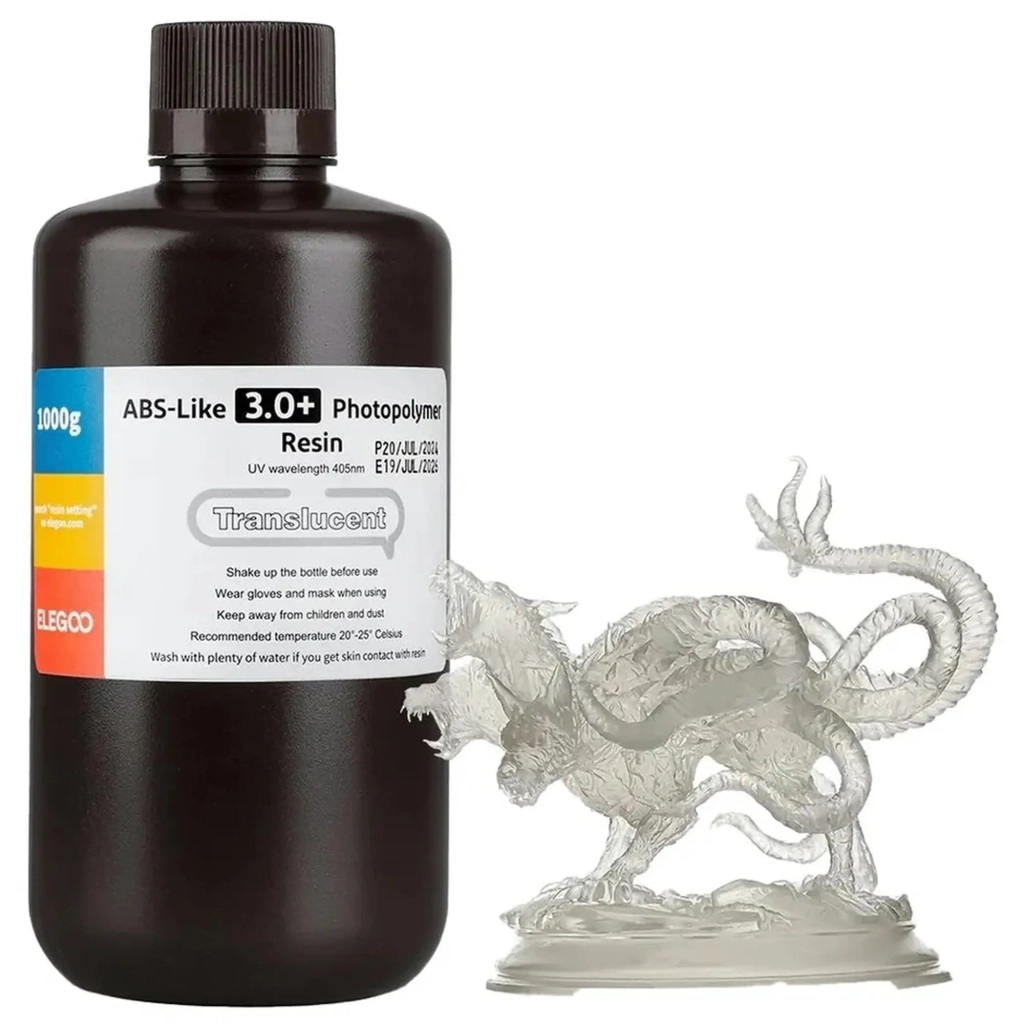 Фотополімерна смола ELEGOO Resin, ABS-like 3.0 plus 1кг, semitransparent (50.103.0212) - фото 1