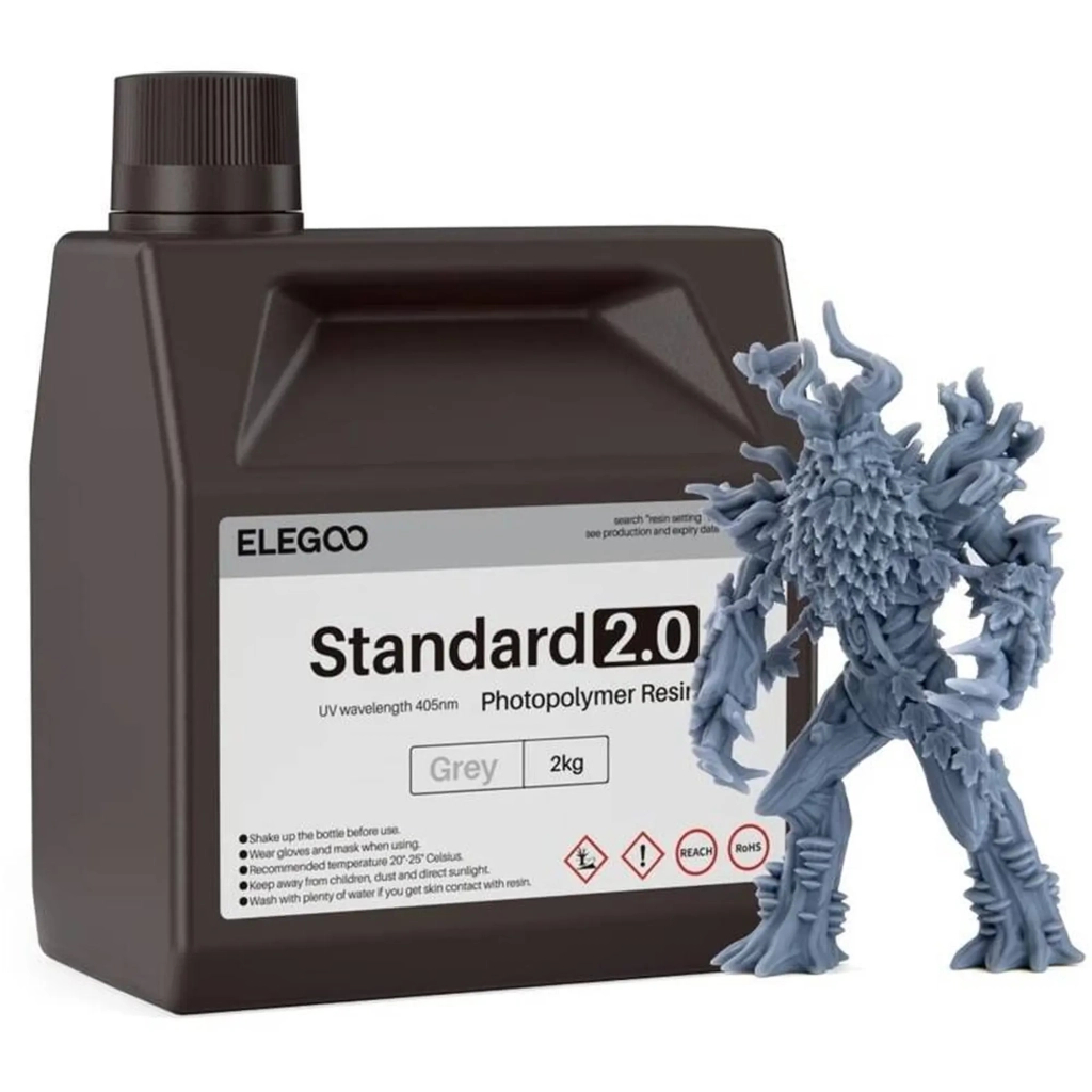 Фотополімерна смола ELEGOO Resin, Standard 2.0 2кг,grey (50.103.0126) Фотополімерна смола ELEGOO Resin, Standard 2.0 2кг,grey (50.103.0126)