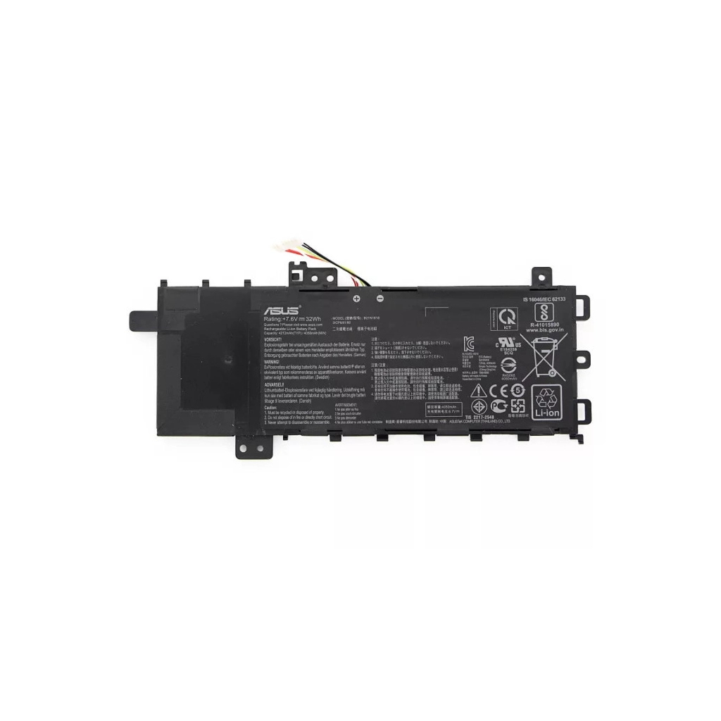 Акумулятор до ноутбука ASUS VivoBook X512 B21N1818, 4240mAh (32Wh), 2cell, 7.6V, Li-ion (A71096) - фото 1
