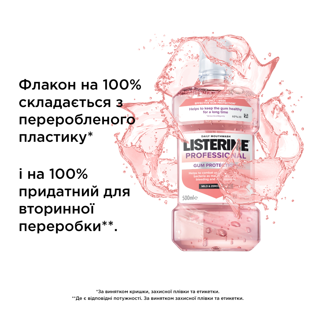 Ополіскувач для порожнини рота Listerine Professional Захист ясен+ 500 мл (3574661860503) - фото 8 Ополіскувач для порожнини рота Listerine Professional Захист ясен+ 500 мл (3574661860503) - фото 8