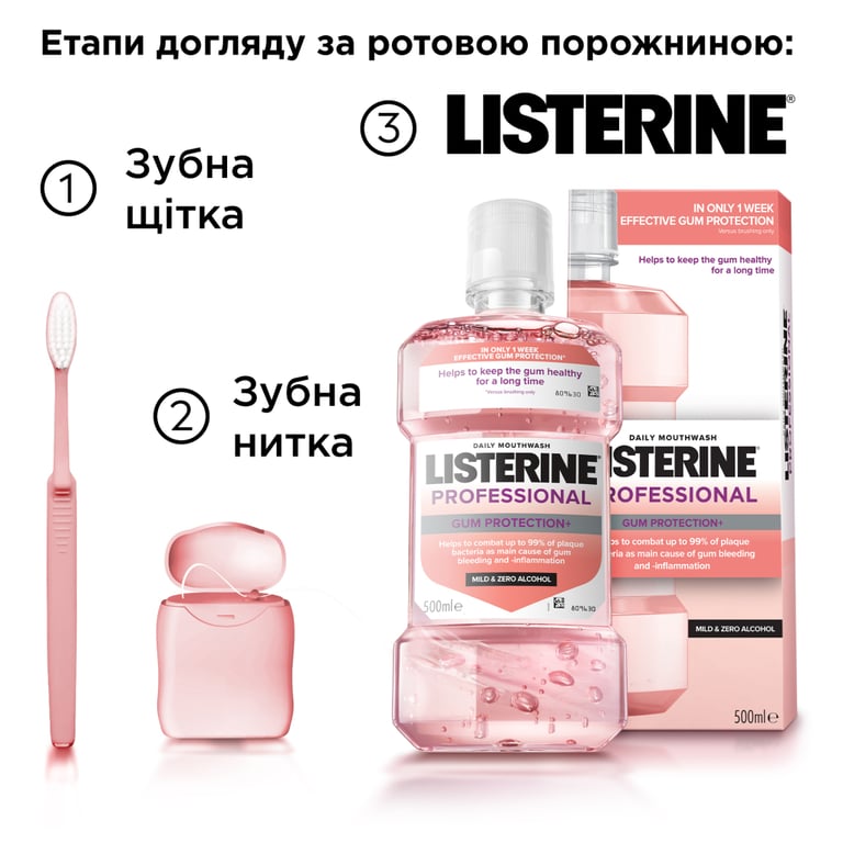 Ополіскувач для порожнини рота Listerine Professional Захист ясен+ 500 мл (3574661860503) - фото 9