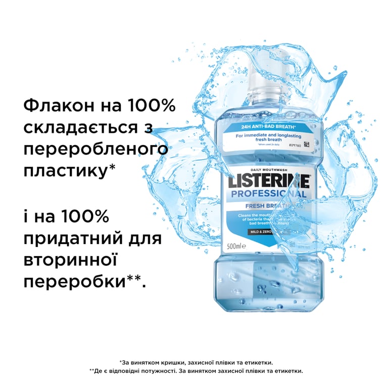 Ополіскувач для порожнини рота Listerine Professional Свіжий подих+ 500 мл (3574661860558) - фото 8