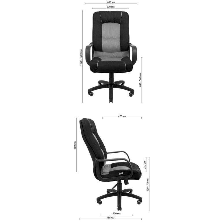 Офісне крісло GT Racer X-2852 Classic Black (X-2852 Classic Fabric Black) - фото 9
