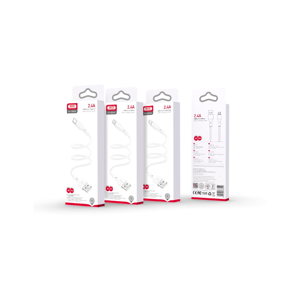 Дата кабель USB 2.0 AM to USB-C 1.0m white XO (NB230_C_White) - фото 4 Дата кабель USB 2.0 AM to USB-C 1.0m white XO (NB230_C_White) - фото 4