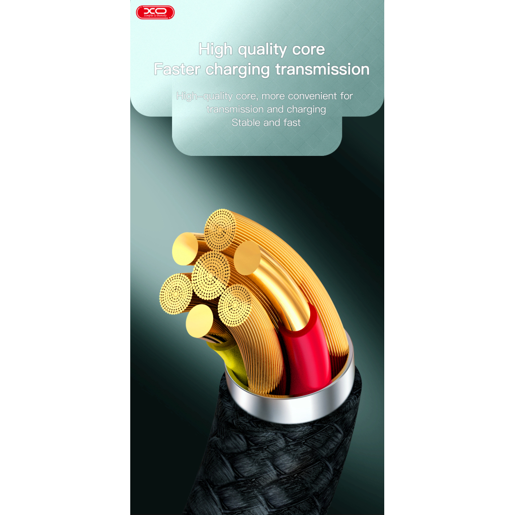 Дата кабель USB 2.0 AM to USB-C 1.0m braided black XO (NB235_C_Black) - фото 2 Дата кабель USB 2.0 AM to USB-C 1.0m braided black XO (NB235_C_Black) - фото 2