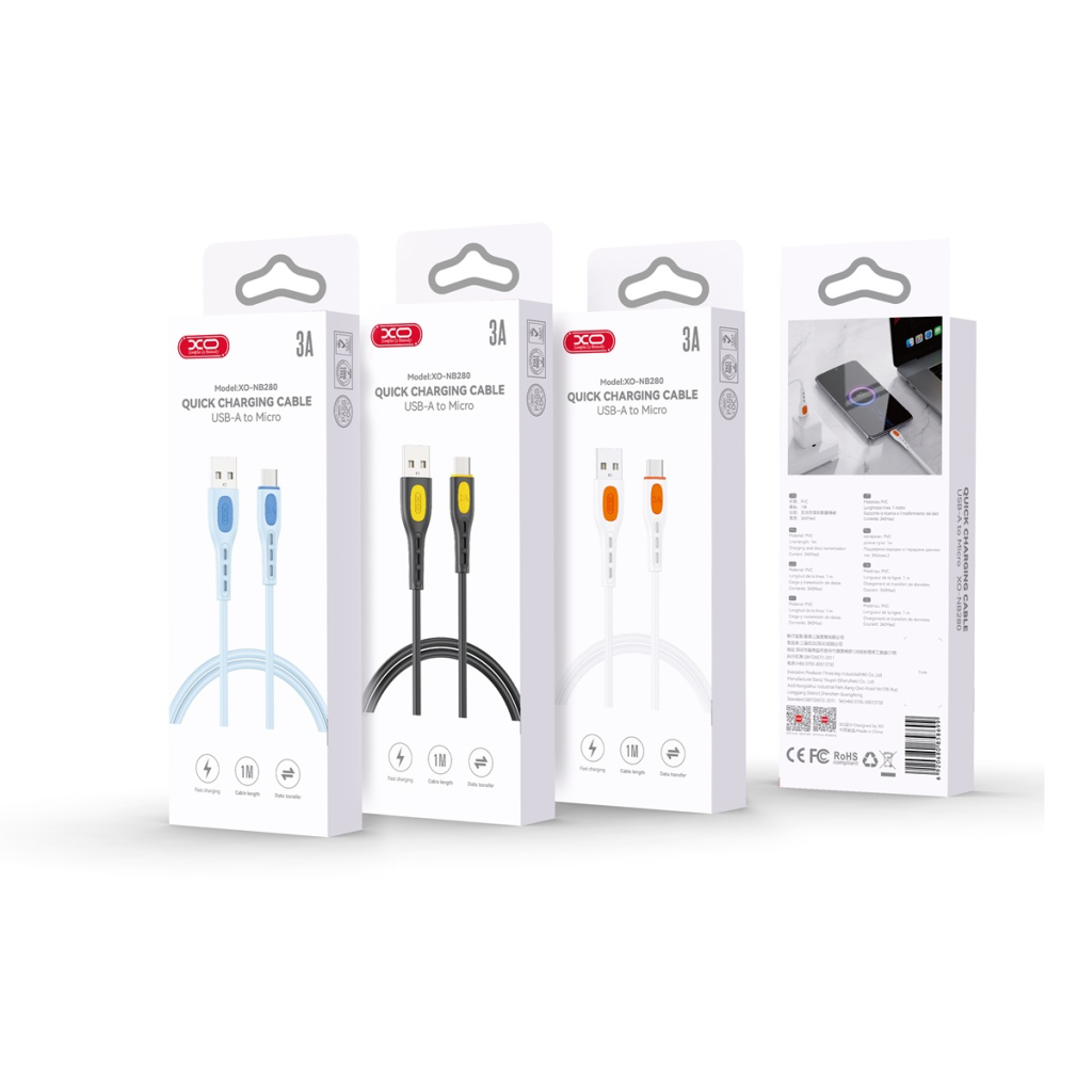 Дата кабель USB 2.0 AM to Micro 5P 1.0m white XO (NB280_M_White) - фото 2 Дата кабель USB 2.0 AM to Micro 5P 1.0m white XO (NB280_M_White) - фото 2