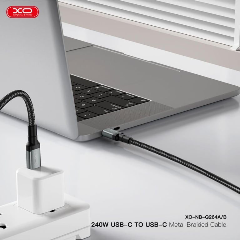 Дата кабель USB-C to USB-C 2.0m 240W black XO (NBQ264B_С_Black) - фото 4