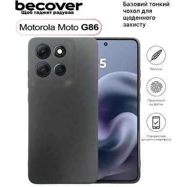 Чохол до мобільного телефона BeCover Silicone Motorola Moto G86 Black (713768) - фото 1