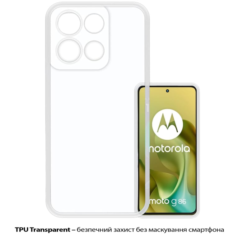 Чохол до мобільного телефона BeCover Silicone Motorola Moto G86 Transparent (713769) - фото 2
