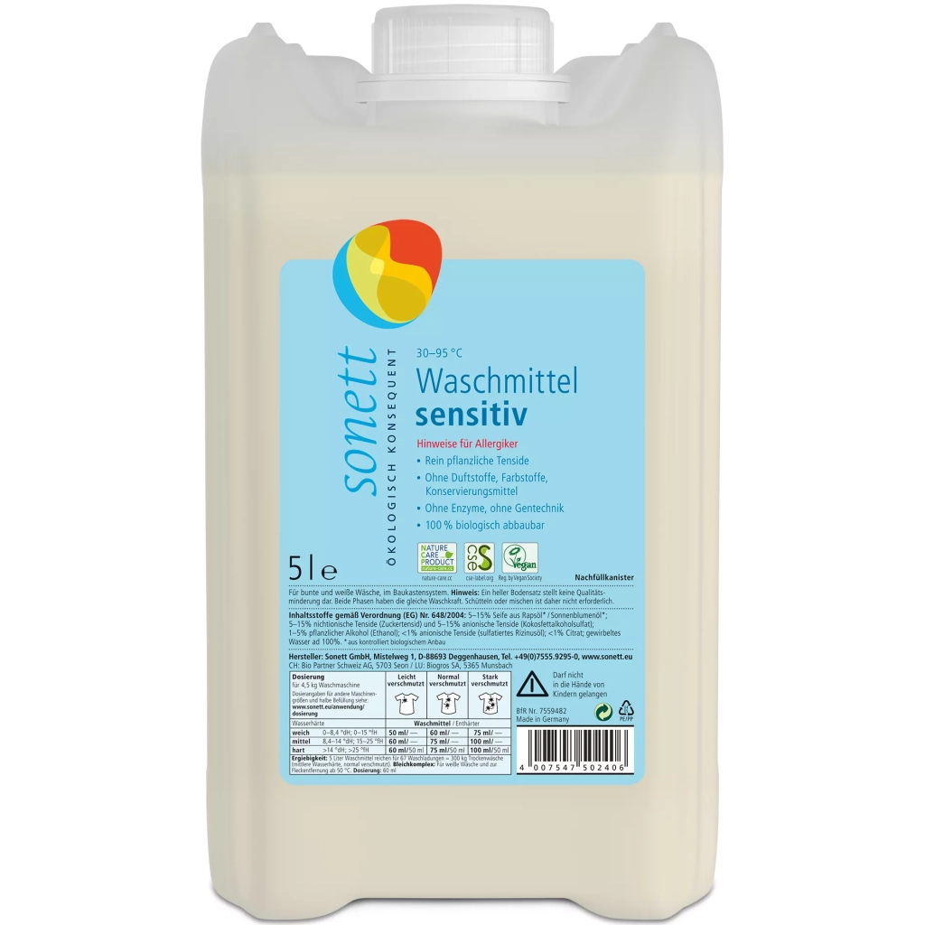 Гель для прання Sonett Органічний Нейтральна серія Концентрат 5 л (4007547502406) Гель для прання Sonett Органічний Нейтральна серія Концентрат 5 л (4007547502406)