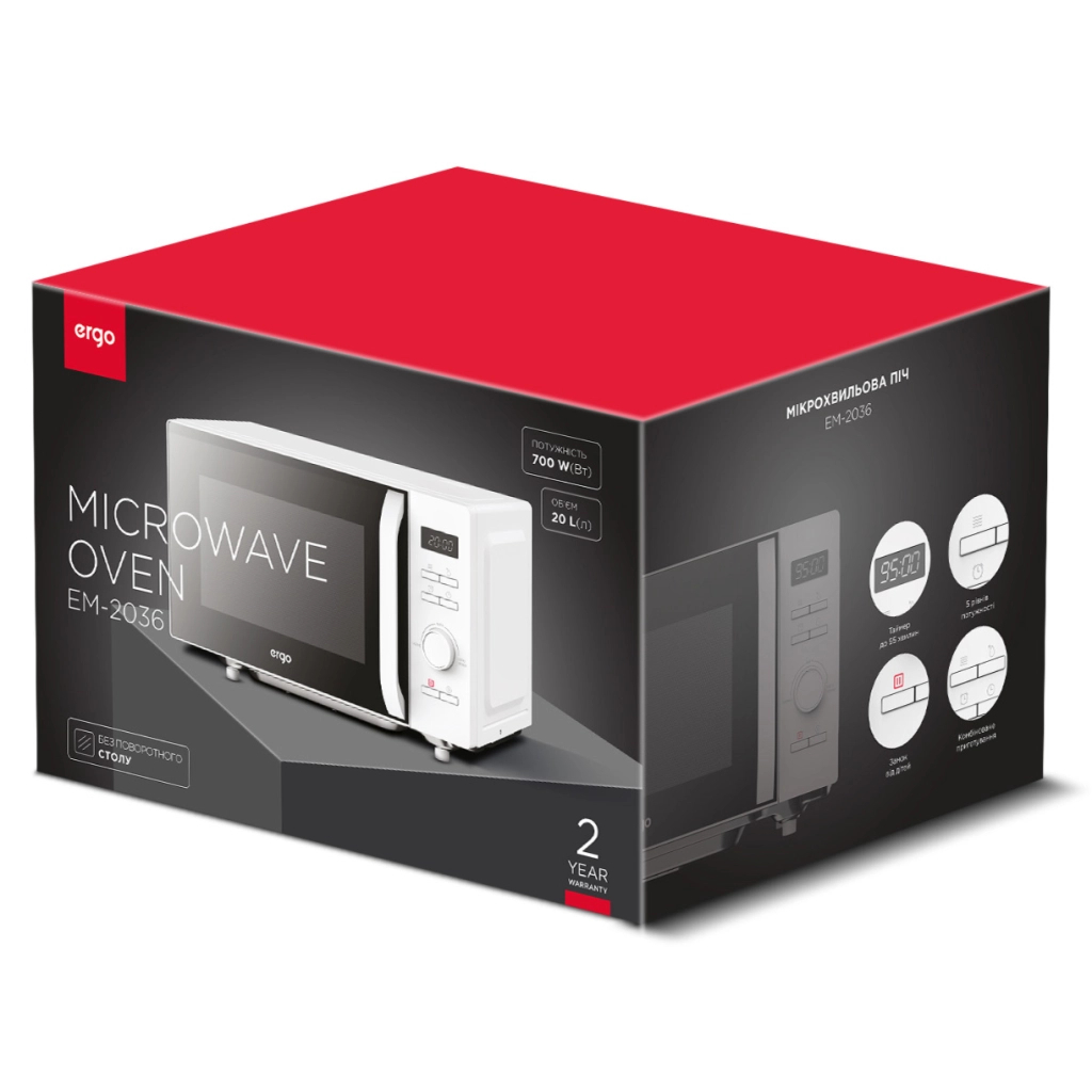 Мікрохвильова піч Ergo EM-2036 - фото 3 Мікрохвильова піч Ergo EM-2036 - фото 3