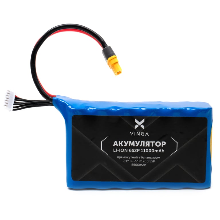Акумуляторний блок Vinga Li-ion 6S2P 11000mAh з балансувальним дротом (JHY Li-Ion 21700 5500mAh) (V6S2P-11000MAH) - фото 1