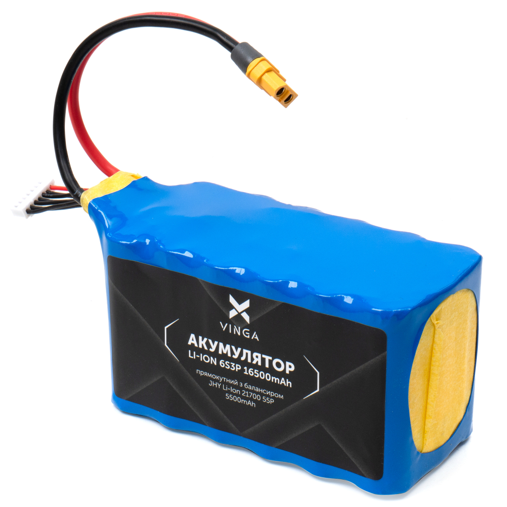 Акумуляторний блок Vinga Li-ion 6S3P 16500mAh з балансувальним дротом (JHY Li-Ion 21700 5500mAh) (V6S3P-16500MAH) - фото 2 Акумуляторний блок Vinga Li-ion 6S3P 16500mAh з балансувальним дротом (JHY Li-Ion 21700 5500mAh) (V6S3P-16500MAH) - фото 2