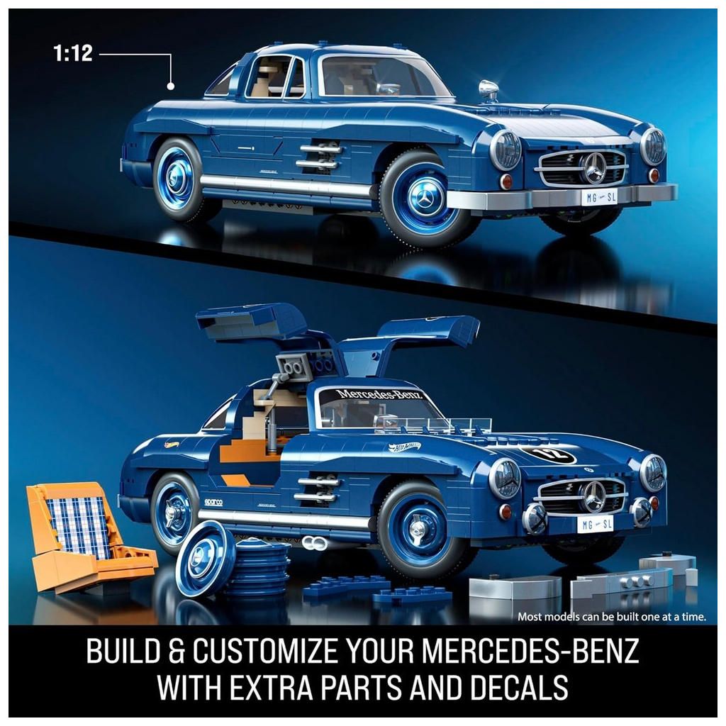 Конструктор Hot Wheels Brick Shop Mercedes-Benz 300 SL 1600 деталей (HWW25) - фото 2 Конструктор Hot Wheels Brick Shop Mercedes-Benz 300 SL 1600 деталей (HWW25) - фото 2