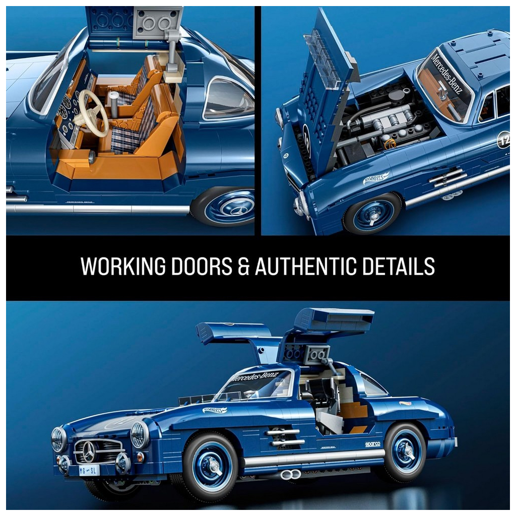 Конструктор Hot Wheels Brick Shop Mercedes-Benz 300 SL 1600 деталей (HWW25) - фото 5 Конструктор Hot Wheels Brick Shop Mercedes-Benz 300 SL 1600 деталей (HWW25) - фото 5