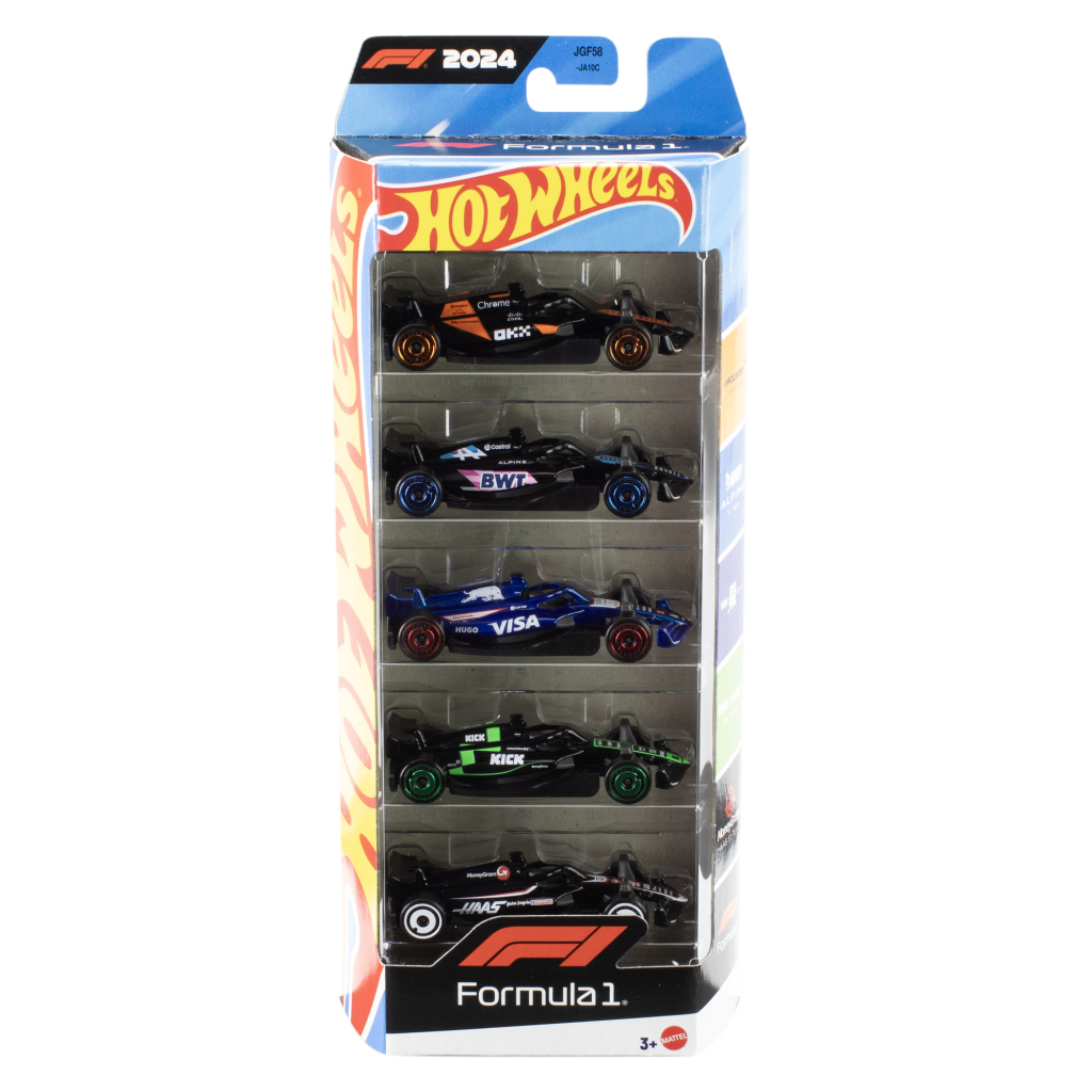 Машина Hot Wheels набір F1 2024 5 базових болідів (JGF58) Машина Hot Wheels набір F1 2024 5 базових болідів (JGF58)