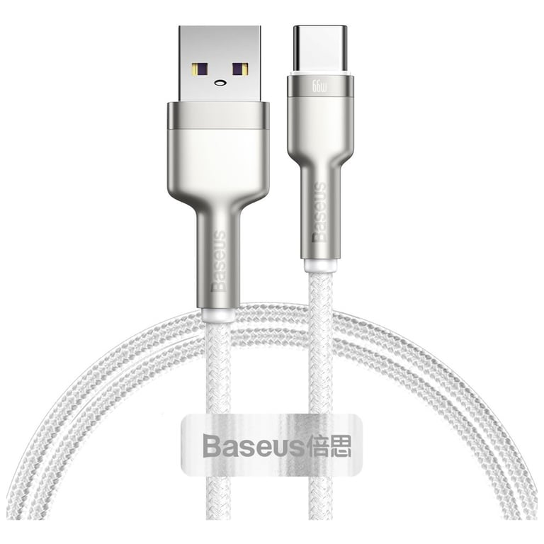 Дата кабель USB to USB-C 1.0m 6A 66W white Baseus (CAKF000102) - фото 1