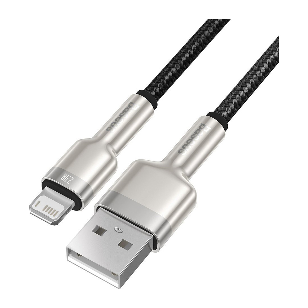 Дата кабель USB 2.0 AM to Lightning 2.0m 2.4A metal black Baseus (CALJK-B01) - фото 2 Дата кабель USB 2.0 AM to Lightning 2.0m 2.4A metal black Baseus (CALJK-B01) - фото 2