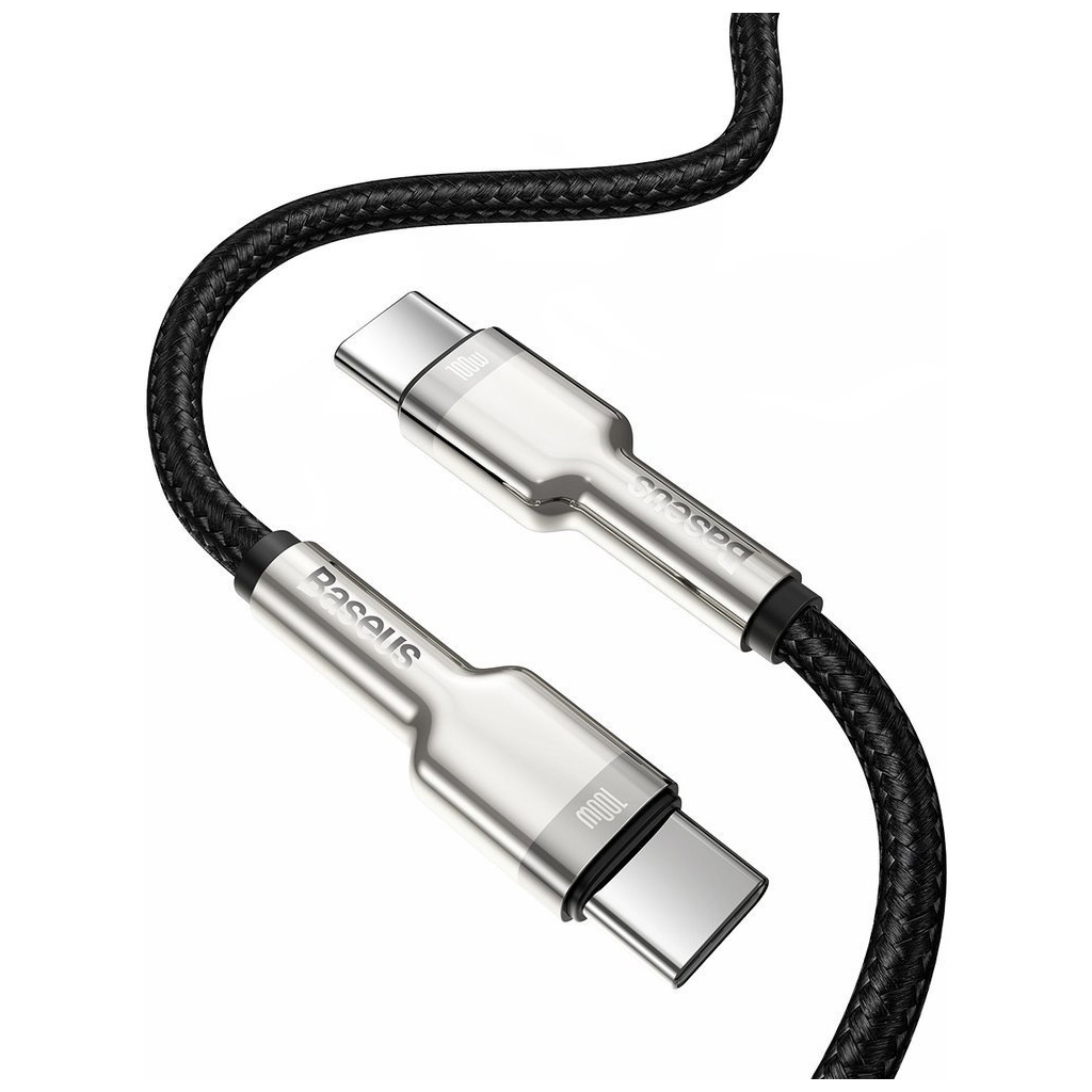Дата кабель USB-C to USB-C 1.0m 100W metal black Baseus (CATJK-C01) - фото 2 Дата кабель USB-C to USB-C 1.0m 100W metal black Baseus (CATJK-C01) - фото 2