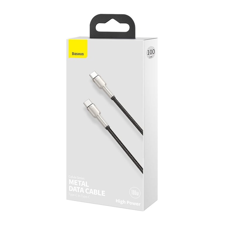 Дата кабель USB-C to USB-C 1.0m 100W metal black Baseus (CATJK-C01) - фото 4