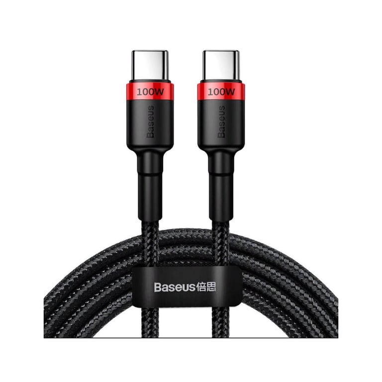 Дата кабель USB-C to USB-C 2.0m PD2.0 100W (20V/5A) red+black Baseus (CATKLF-AL91) - фото 1