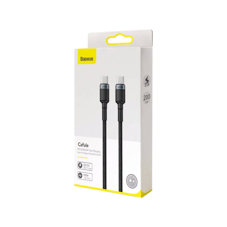 Дата кабель USB-C to USB-C 2.0m PD2.0 100W (20V/5A) red+black Baseus (CATKLF-AL91) - фото 5