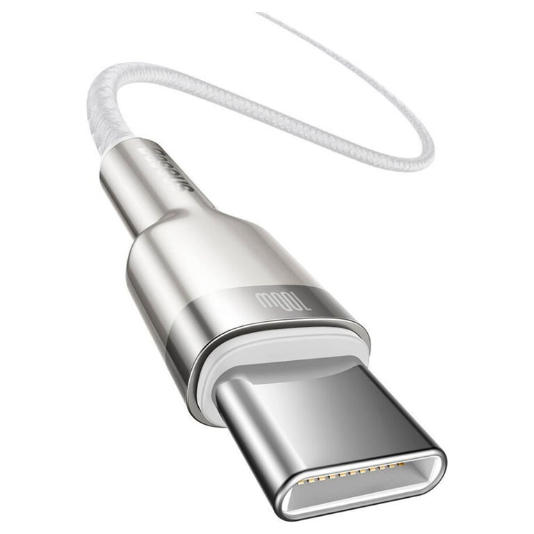 Дата кабель USB-C to USB-C 1.0m 100W metal white Baseus (CATJK-C02) - фото 2