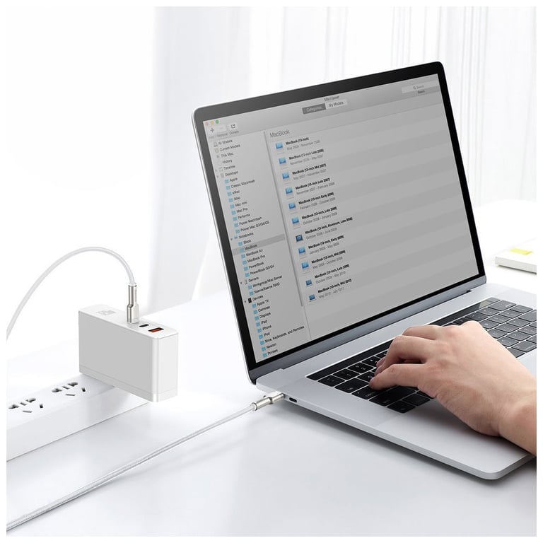 Дата кабель USB-C to USB-C 1.0m 100W metal white Baseus (CATJK-C02) - фото 4