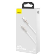 Дата кабель USB-C to USB-C 1.0m 100W metal white Baseus (CATJK-C02) - фото 5