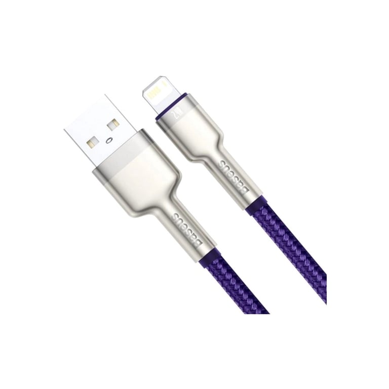 Дата кабель USB 2.0 AM to Lightning 2.0m 2.4A metal purple Baseus (CALJK-B05) - фото 2