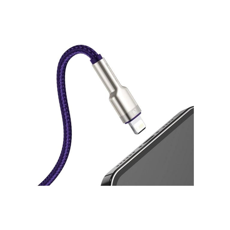 Дата кабель USB 2.0 AM to Lightning 2.0m 2.4A metal purple Baseus (CALJK-B05) - фото 3