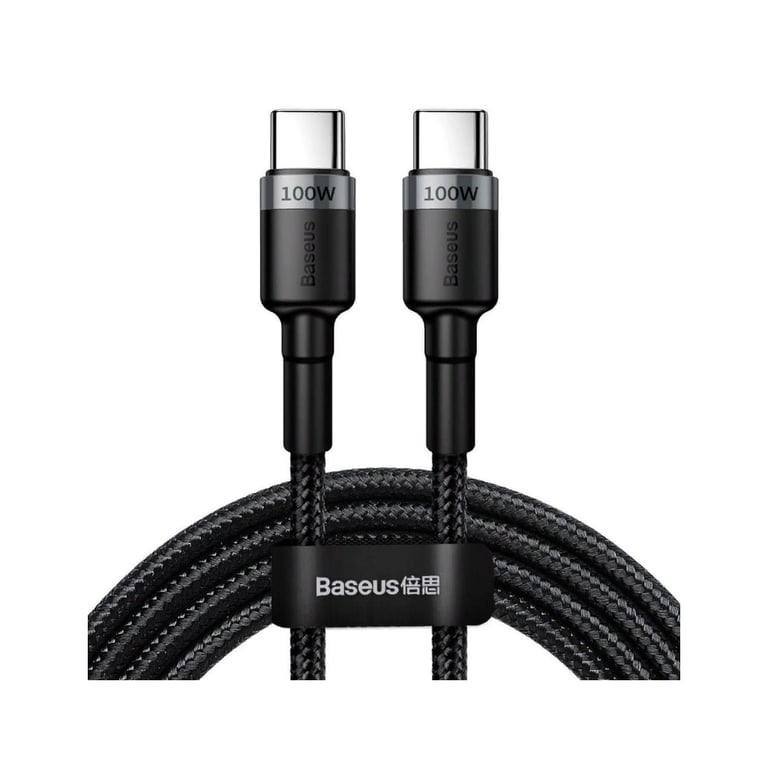 Дата кабель USB-C to USB-C 2.0m 100W 5A black-grey Baseus (CATKLF-ALG1) - фото 1