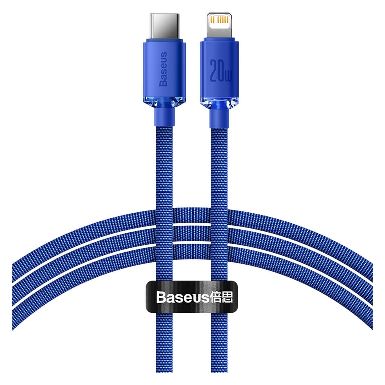 Дата кабель USB-C to Lightning 1.2m 20W blue Baseus (CAJY000203) - фото 1