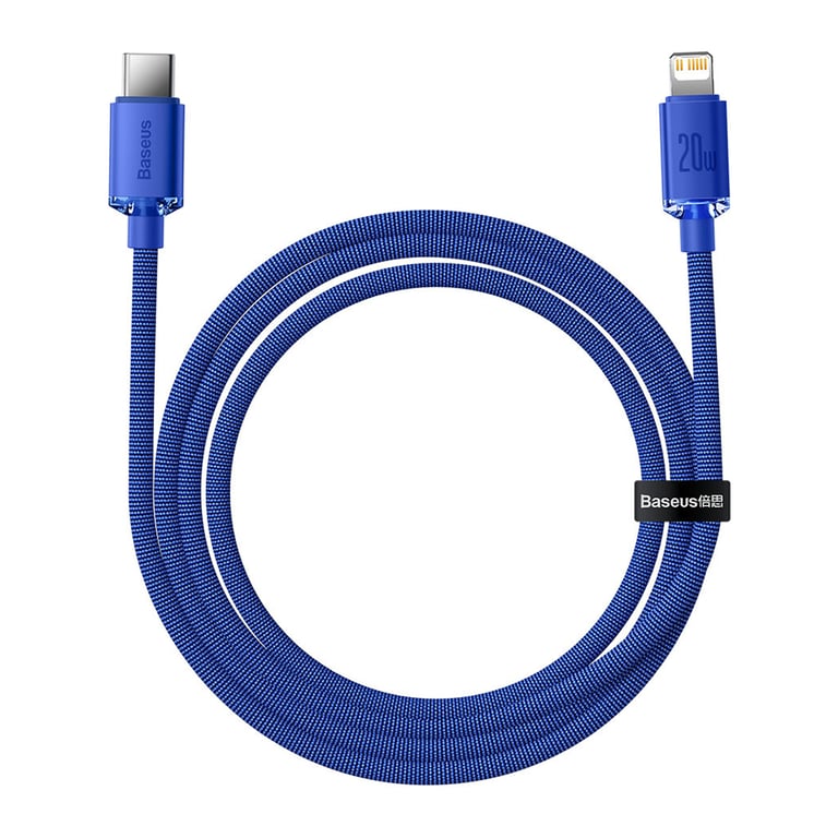 Дата кабель USB-C to Lightning 1.2m 20W blue Baseus (CAJY000203) - фото 3