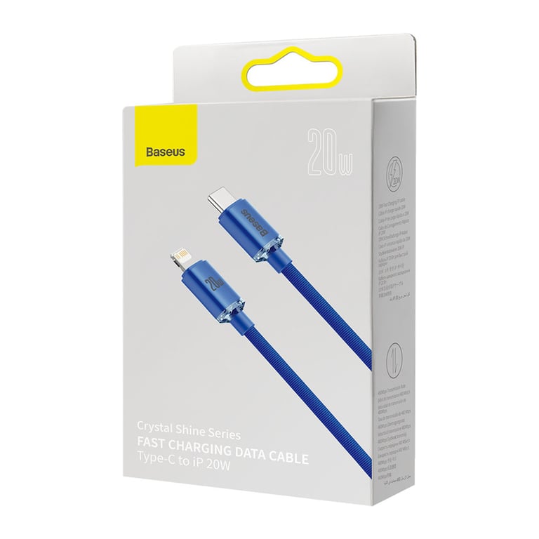 Дата кабель USB-C to Lightning 1.2m 20W blue Baseus (CAJY000203) - фото 5