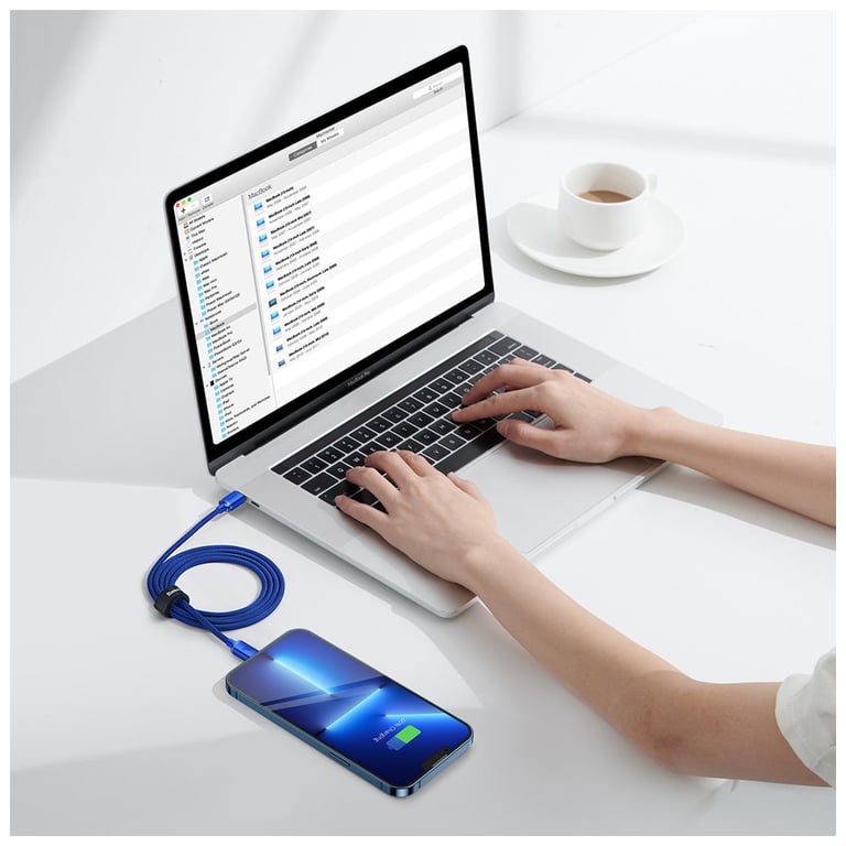Дата кабель USB-C to Lightning 1.2m 20W blue Baseus (CAJY000203) - фото 8