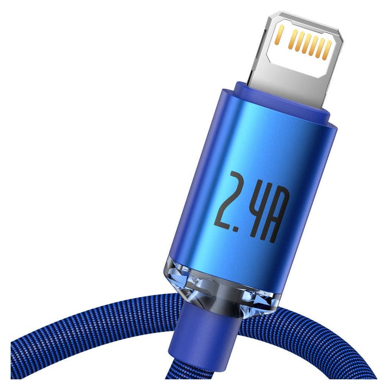 Дата кабель USB 2.0 AM to Lightning 2.0m 2.4A blue Baseus (CAJY000103) - фото 3